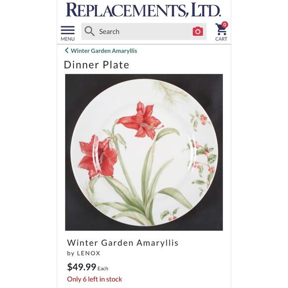 LENOX Winter Garden Amaryllis Bittersweet Louise Le Luyer 3 Dinner Plates $150 - Picture 3 of 8